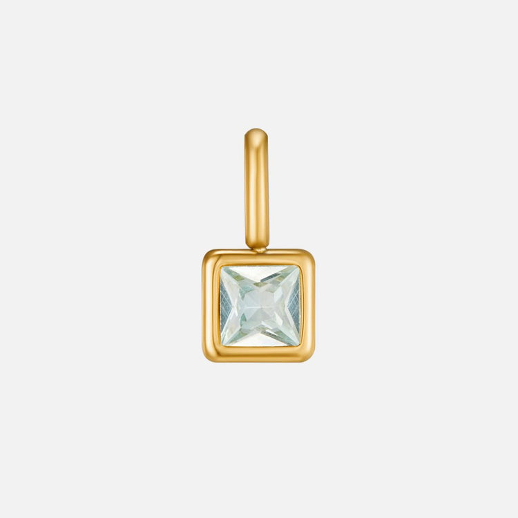 Square Pendant Birthstone Necklace - Beautiful Earth Boutique