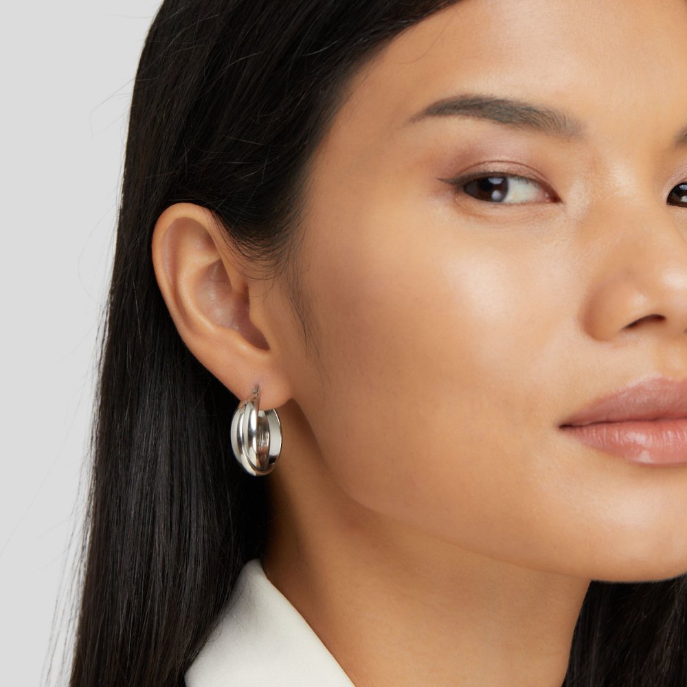 Talia Silver Hoop Earrings - Beautiful Earth Boutique