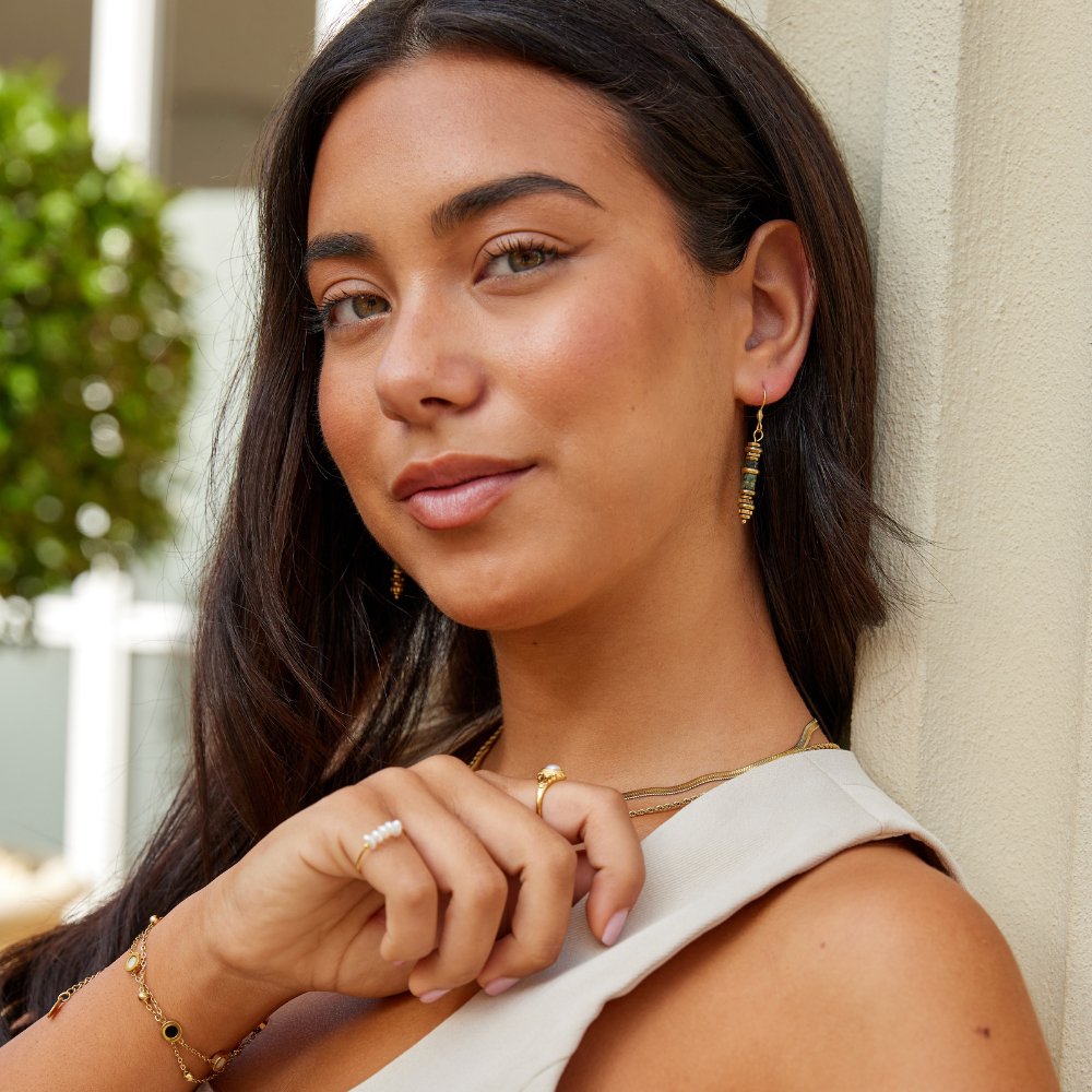 Turquoise Stone Drop Earrings - Beautiful Earth Boutique