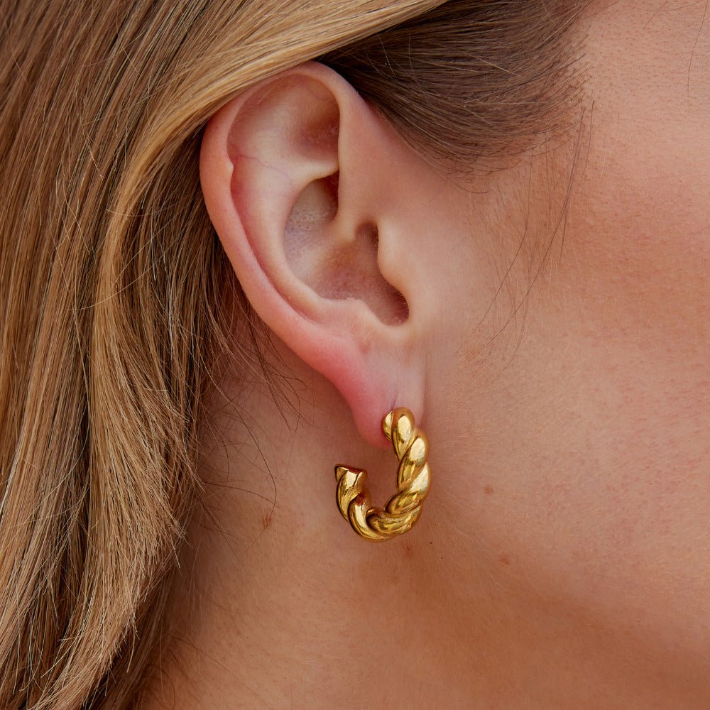 Twisted Felicity Hoop Earrings - Beautiful Earth Boutique
