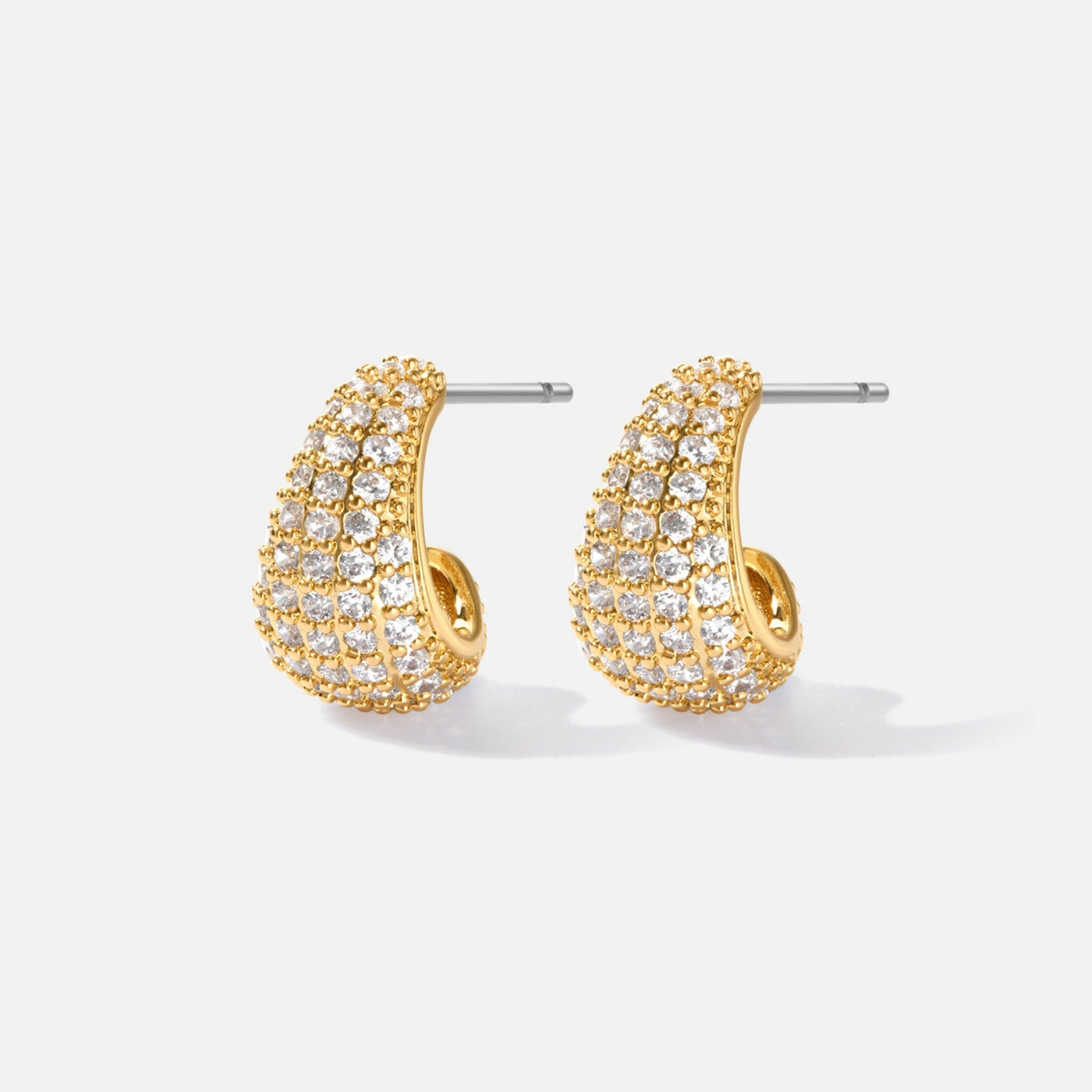 Valentina Crystal Semi Hoop Earrings - Beautiful Earth Boutique