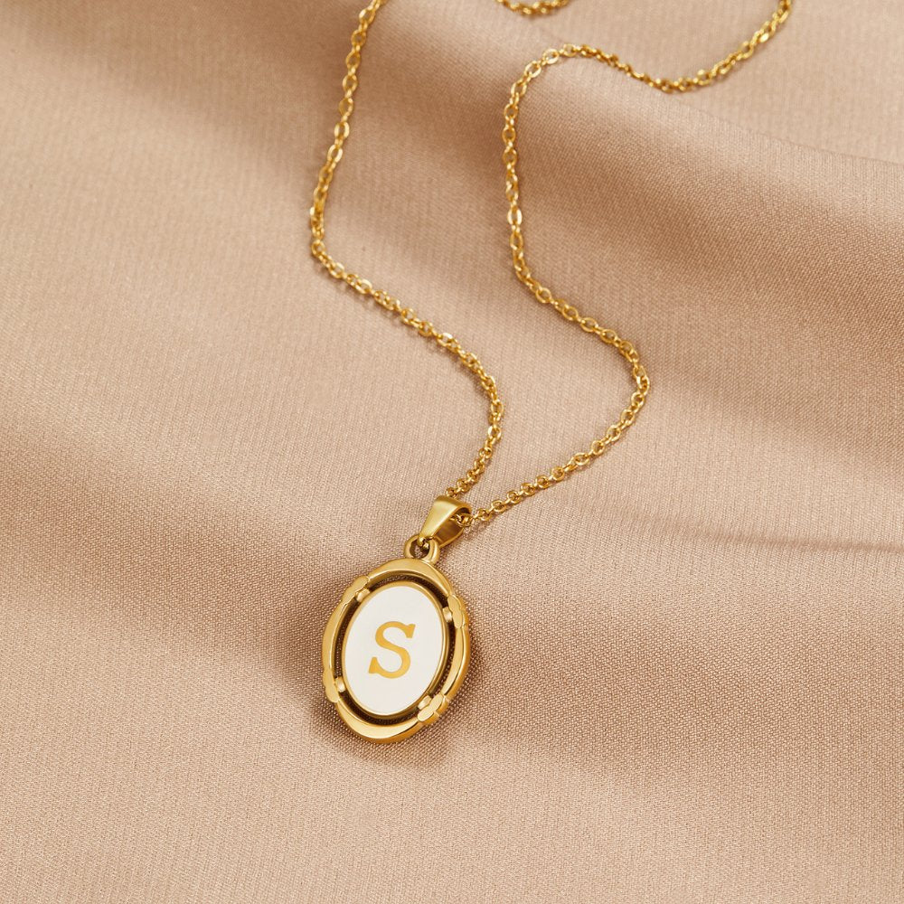 Vintage Gold Letter Necklace - Beautiful Earth Boutique