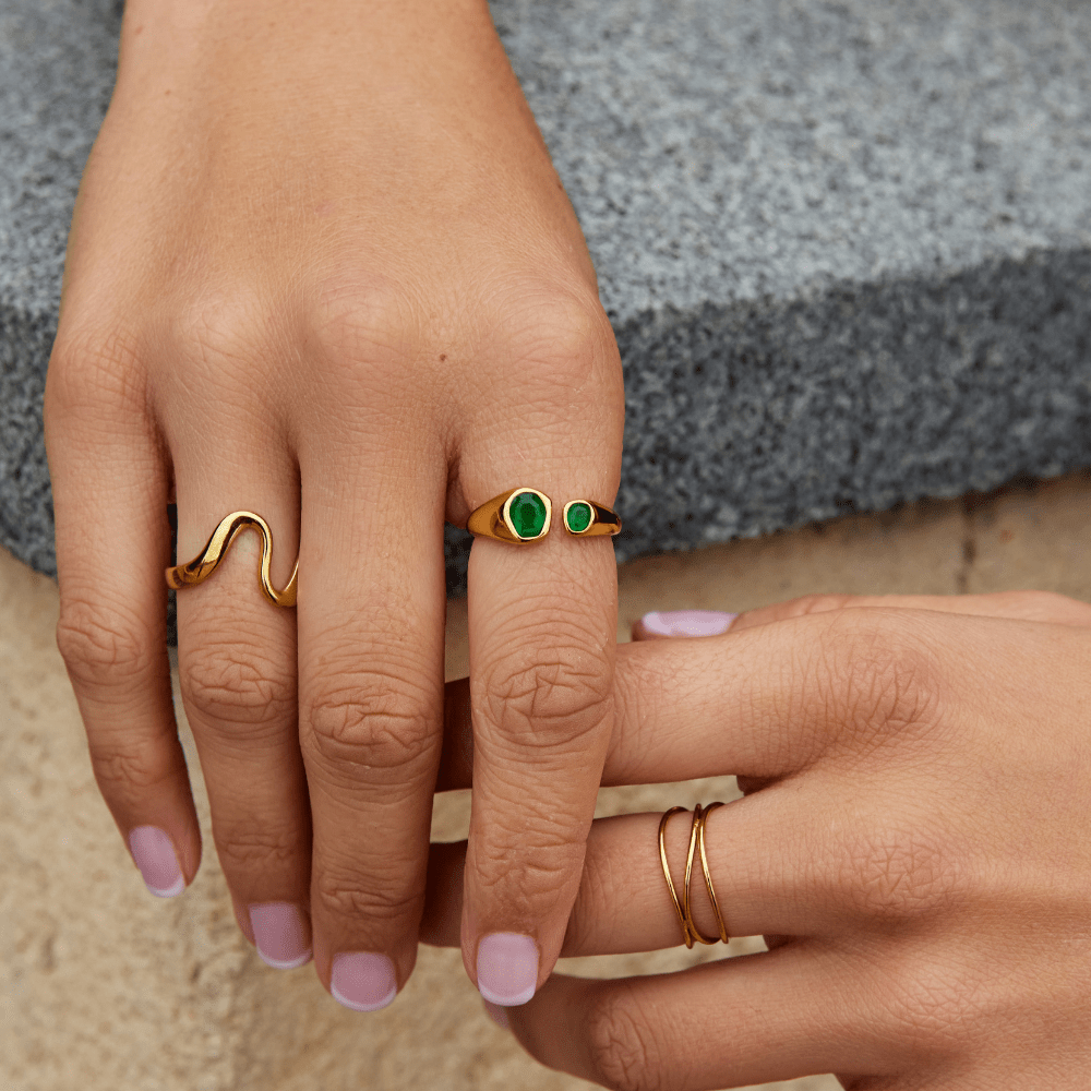 Vintage Green Emerald Wrap Ring - Beautiful Earth Boutique