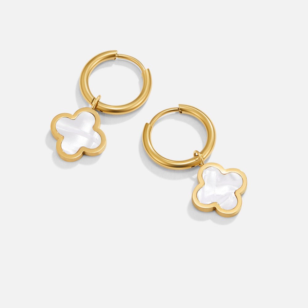 White Clover Hoop Earrings - Beautiful Earth Boutique