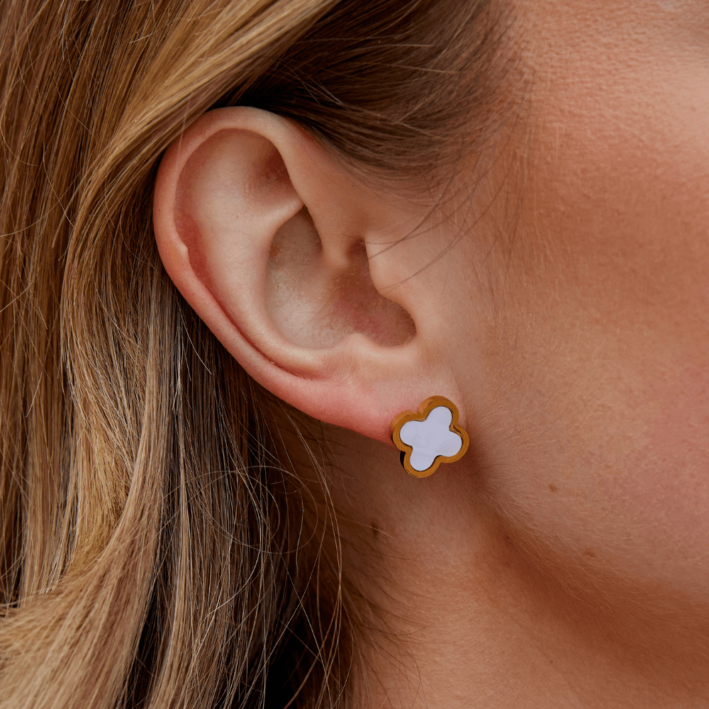 White Clover Stud Earrings - Beautiful Earth Boutique