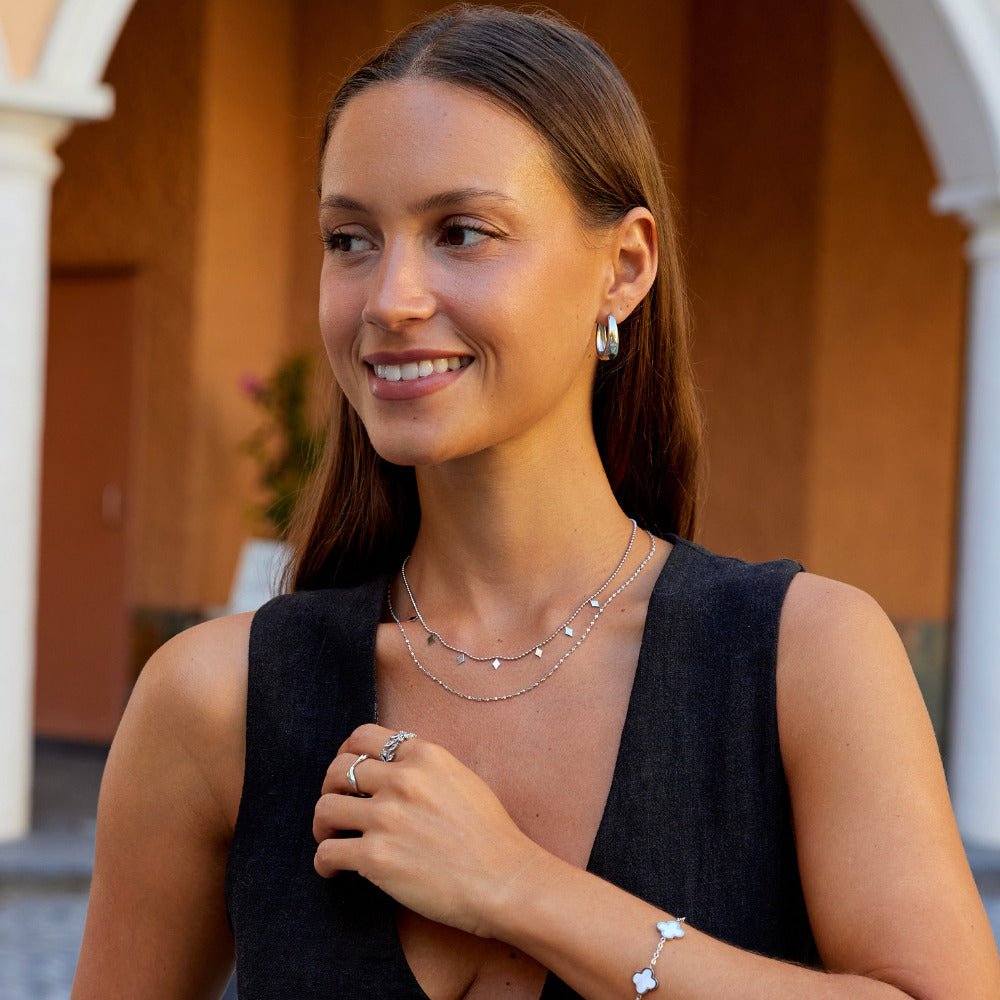 Willow Diamond Drop Layered Necklace - Beautiful Earth Boutique