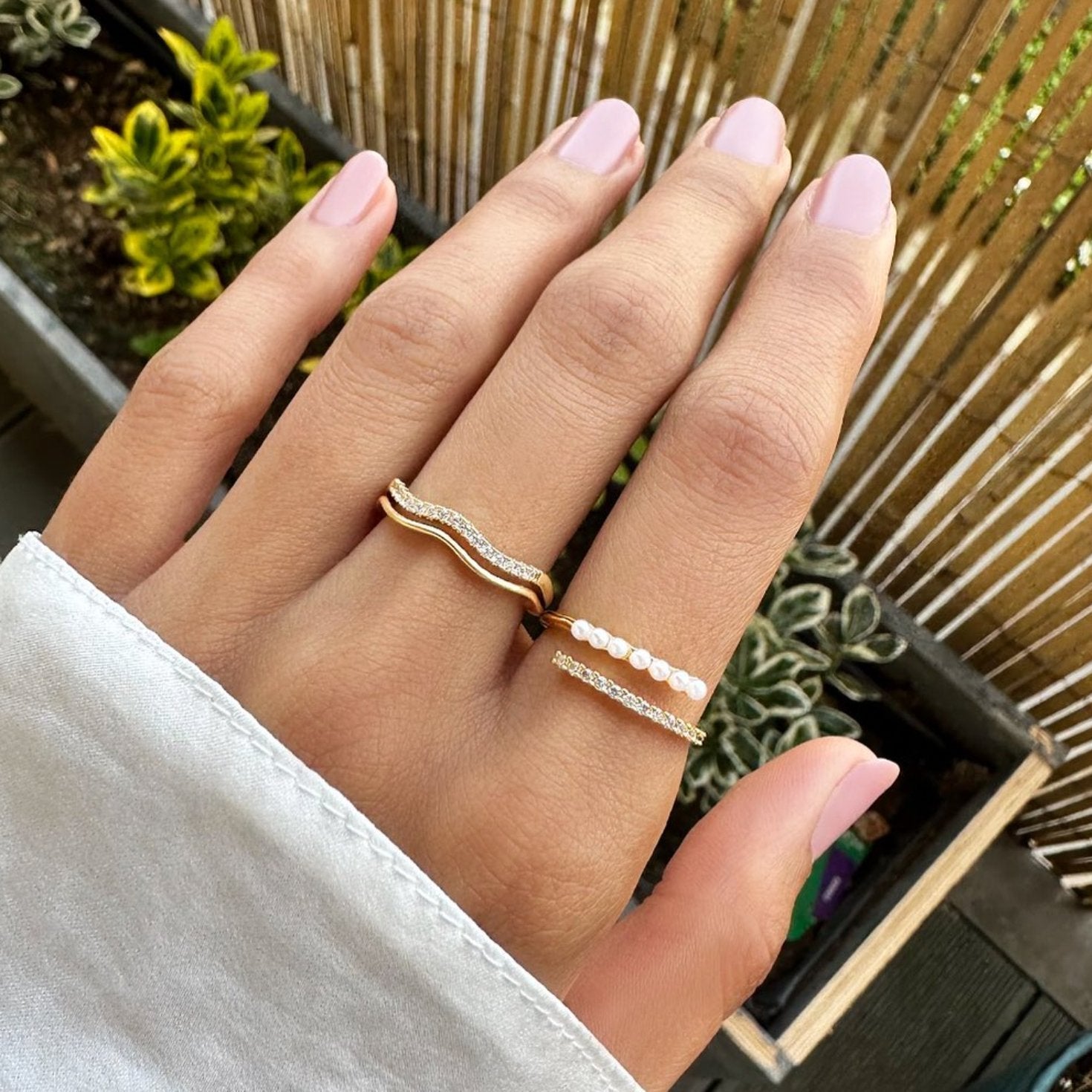 “Wrap Me” Pearl & Crystal Ring - Beautiful Earth Boutique